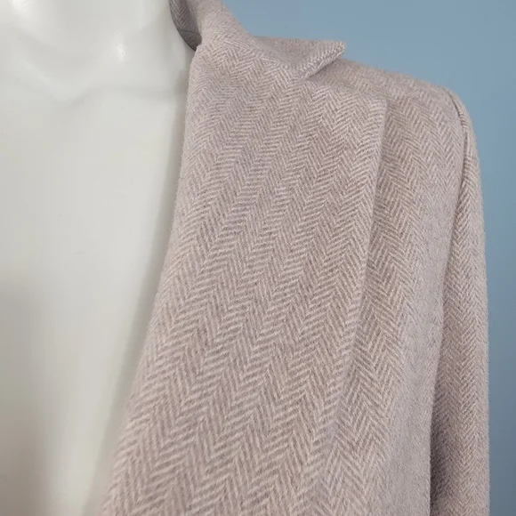 Lauren Ralph Lauren black label Herringbone wool blend dusty pink  coat size 4 - Picture 2 of 15